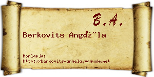 Berkovits Angéla névjegykártya